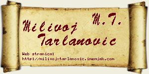 Milivoj Tarlanović vizit kartica